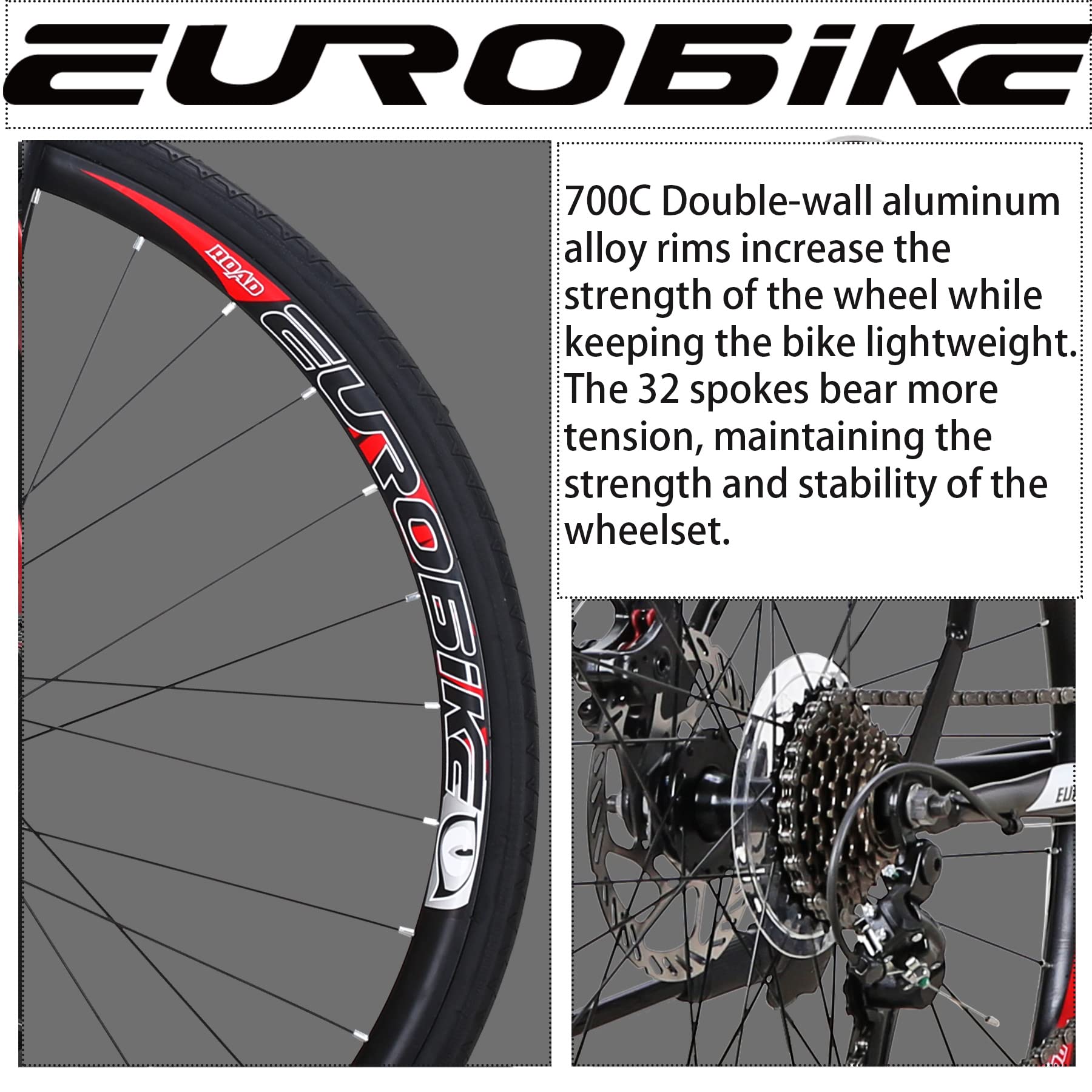Amazon.com : EUROBIKE Road Bike,49cm Frame Road Bicycle for Men